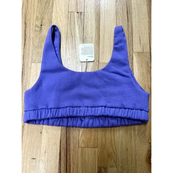Donni Eco Fleece Sporty Bra Lavender NEW (size L) - Picture 3 of 5